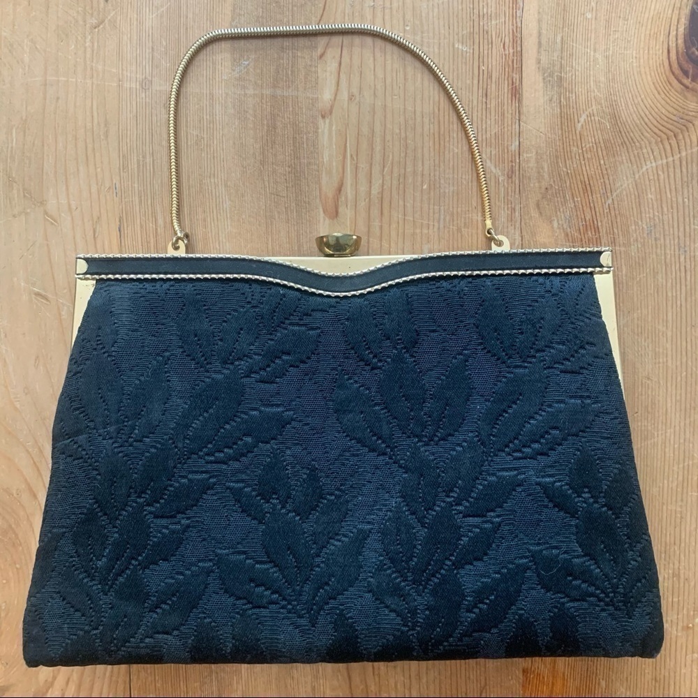 𝅺VINTAGE Verdi Black Brocade 1950’s Clutch Cocktail Purse
